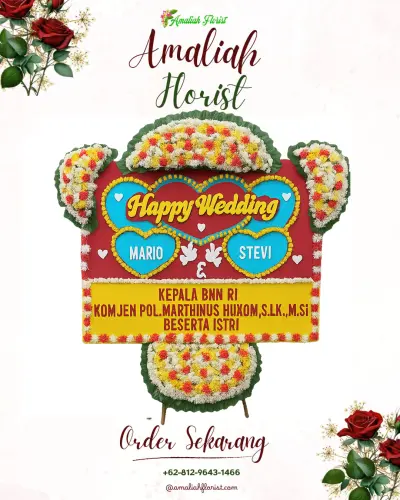 Karangan Papan Bunga Pernikahan di Wangandowo